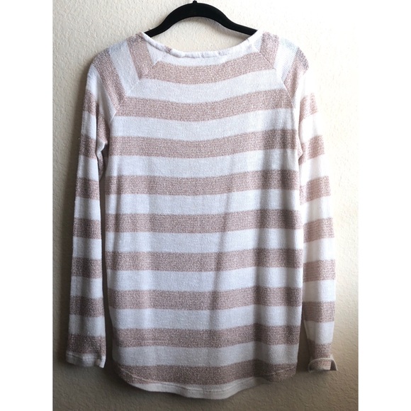 Splendid Rose Gold Striped Sweater - Picture 2 of 3